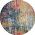 2' X 6' Blue And Yellow Abstract Power Loom Non Skid Area Rug